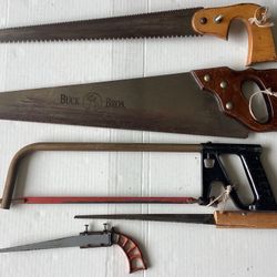 5 Antique + Vintage Handsaws Crosscut Keyhole Double Sided Pruning Hacksaw