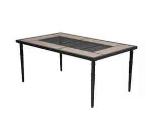 New allen + roth Thomas Lake Rectangle Outdoor Dining Table 39-in W x 67-in L with Umbrella Hole