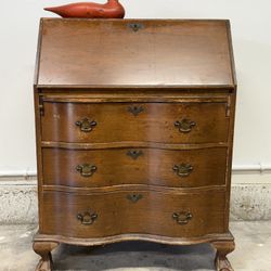 Antique secretary Desk, ball and claw feet 