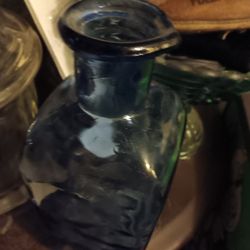 Vintage Blue Glass Bottle