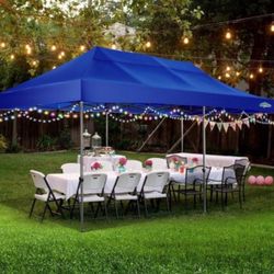 10x20' Easy Pop Up Canopy with Removable Sidewalls Waterproof Folding Wedding Party Tent Outdoor Black 