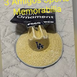 New Los Angeles Dodgers Straw Hat Ornament 