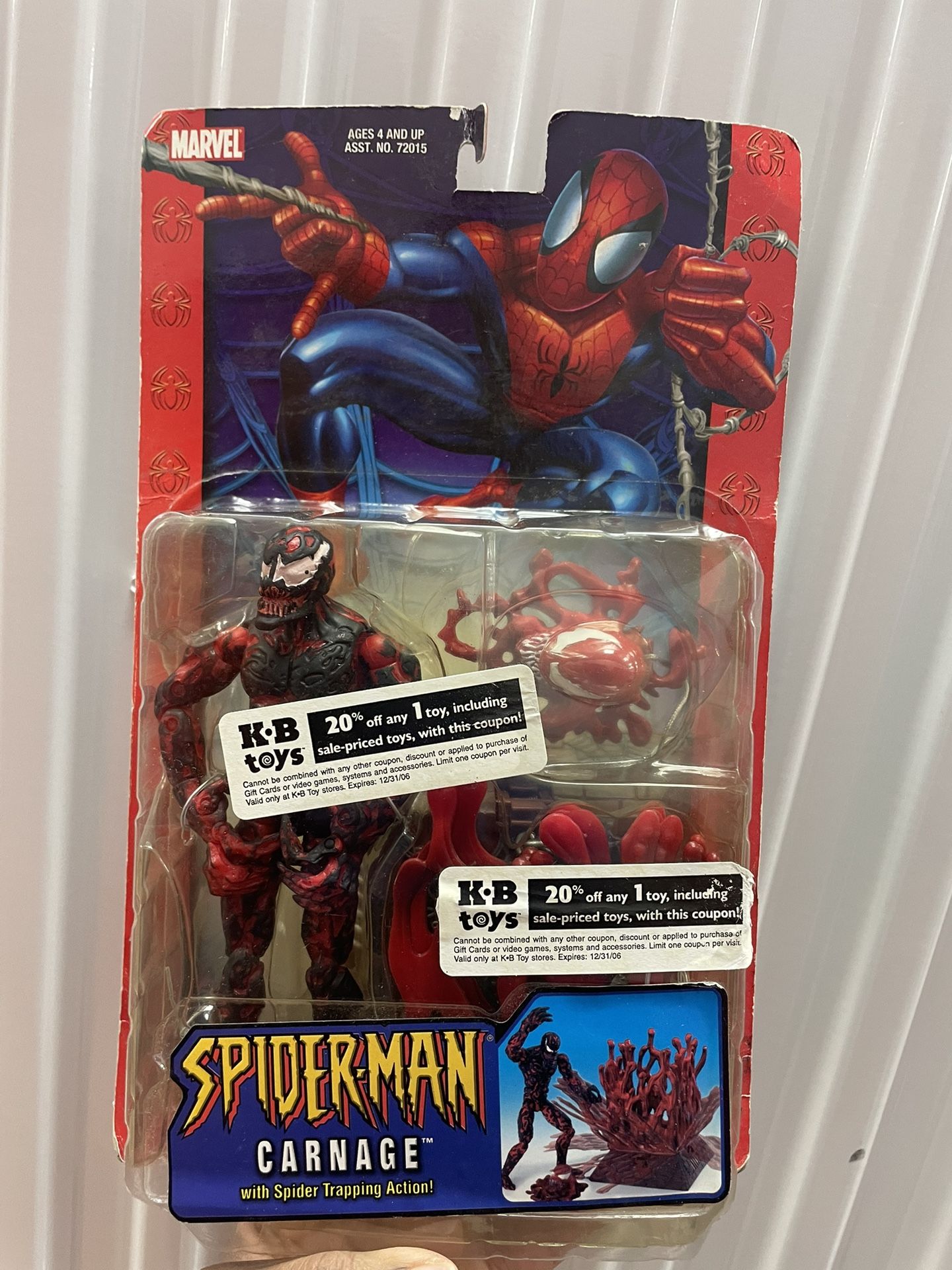Marvel 2004 Toy Biz Spider Man Carnage New w/ Spider Trapping Action / New