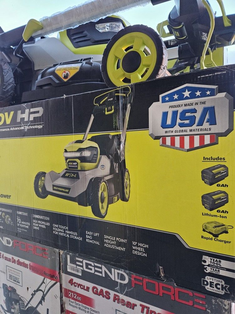 RYOBI
40V HP Brushless 21 in. Cordless Battery Walk Behind Self- Propelled Lawn Mower with (2) 6.0 Ah Batteries and Charger