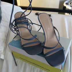 Blue Strappy Heels