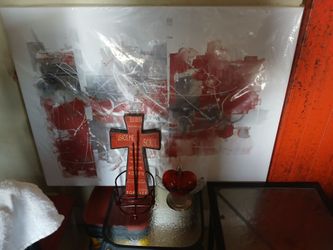 Cross, Heart Glass, Art Decor