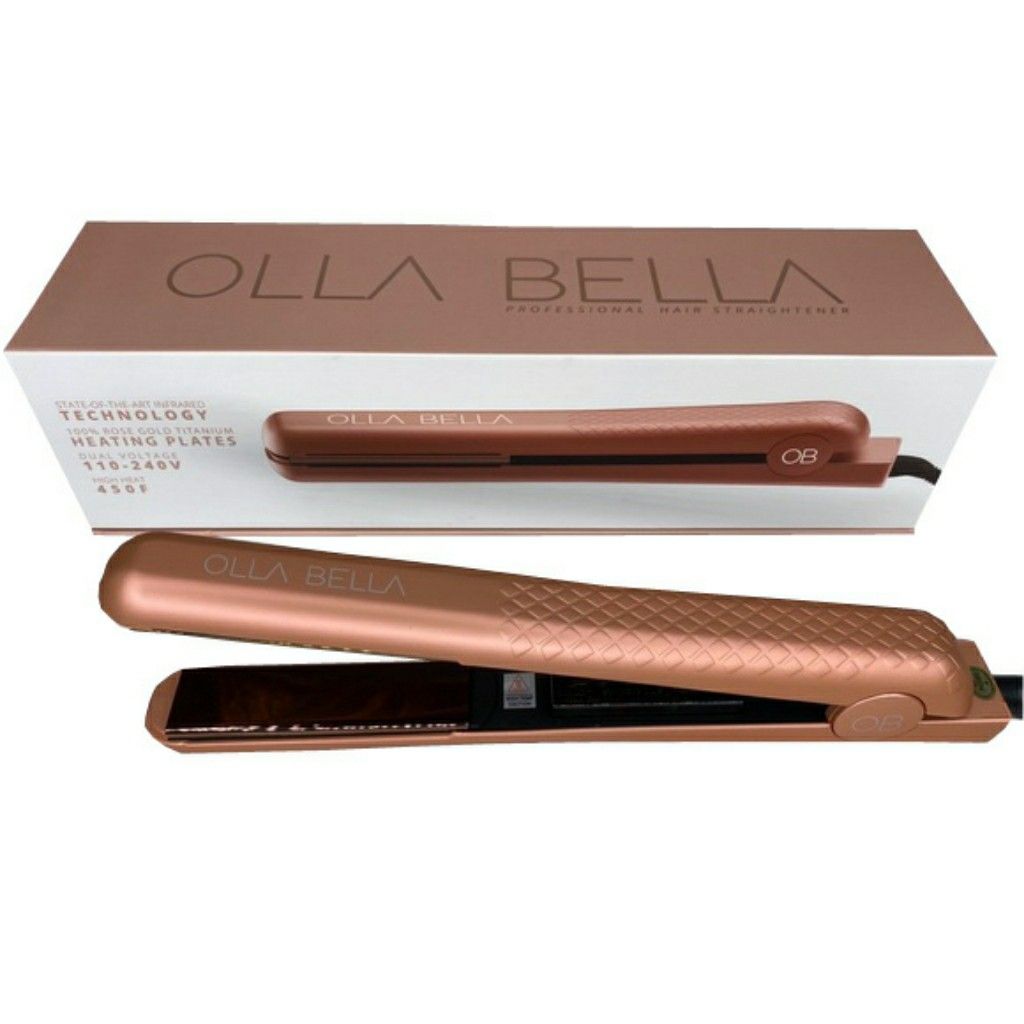 Olla Bella Flat Iron Hair Straightener - Rose Gold