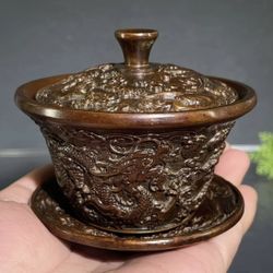 Ancient antique collection, imperial brass set. 3 pieces. 三件茶杯