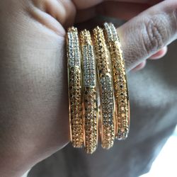 22k Gold Plated Bangles Size 7” 2.4