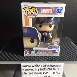 David Wright Captain America Marvel New York Mets Citi Field Limited Funko Pop Number 82