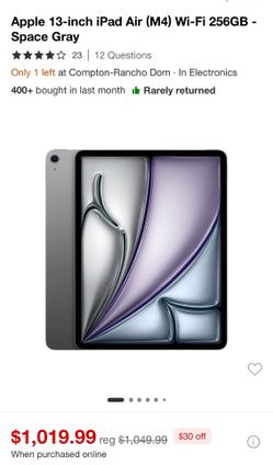 Apple 13-inch iPad Air (M4) Wi-Fi 256GB - Space Gray