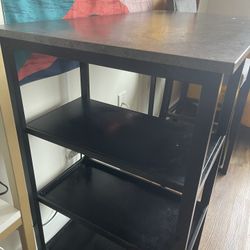 Table W/shelves EVERYTHING MUST GO -move Aug 1st