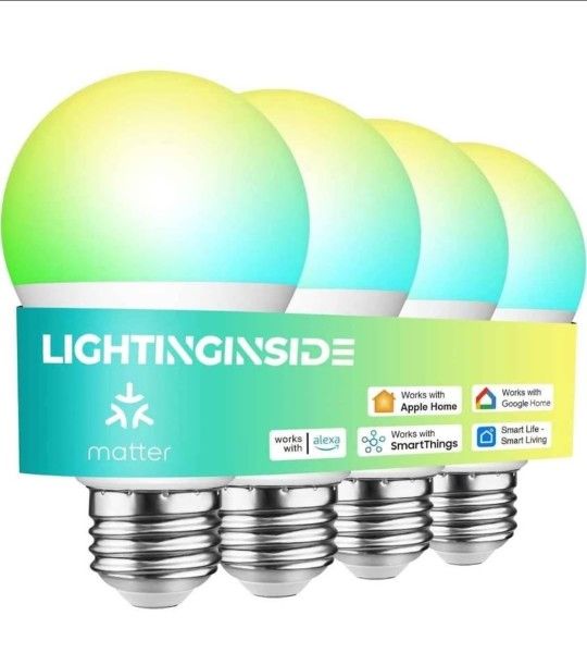 NEW! Matter Smart Light Bulbs Compatible with Alexa/Siri/Apple Home/Google Home/SmartThings