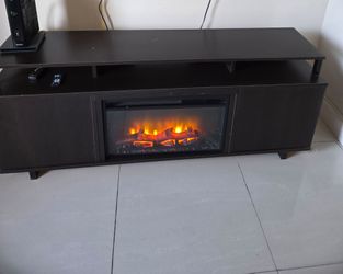 TV Stand with Electric Fireplace Insert