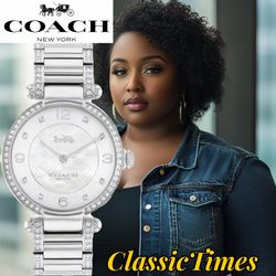 ***BRAND NEW*** COACH Cary Crystal Accent and Stainless Steel Bracelet Watch