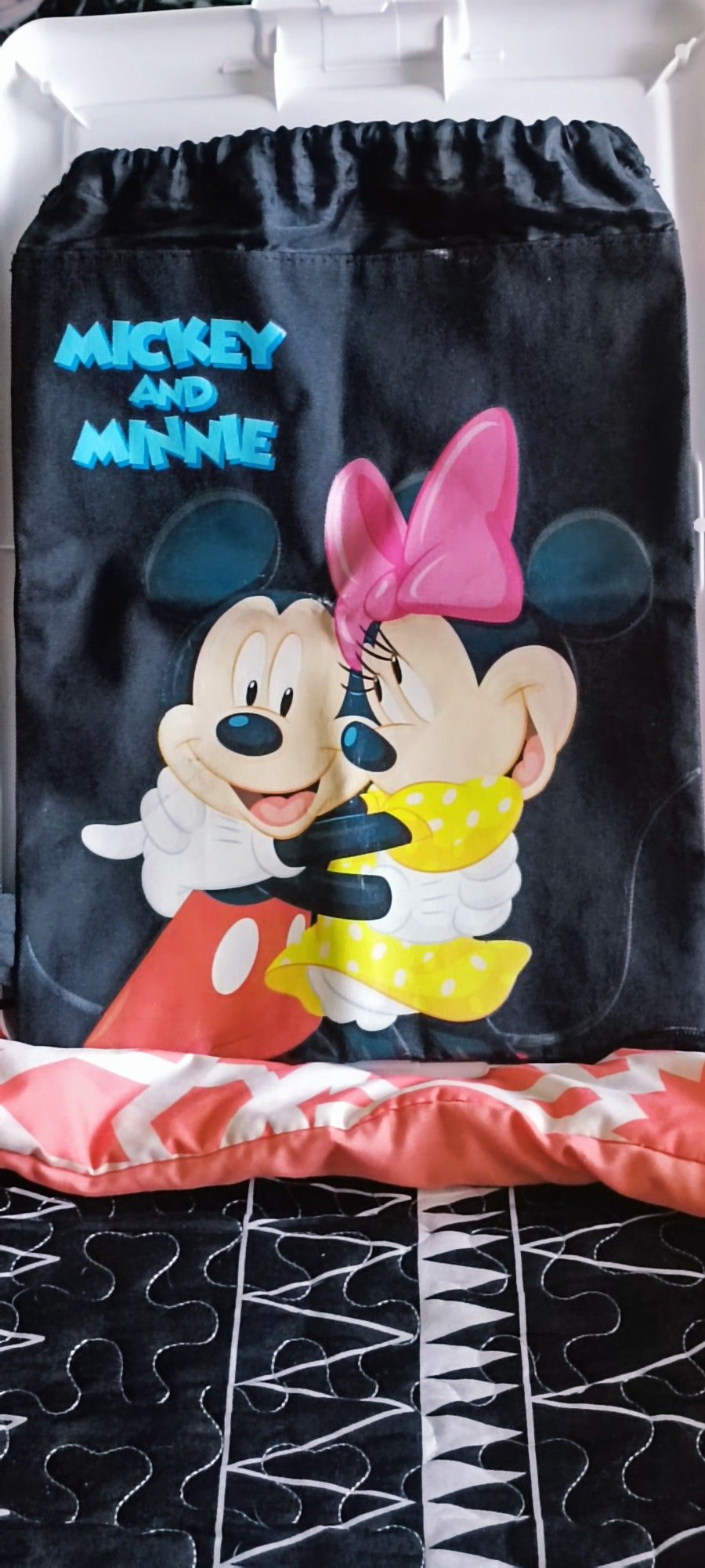 New Mickey and Minnie Drawstring Bag