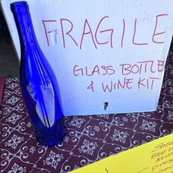 12 Blue Wine Bottles