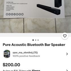 Pure Acoustic Soundbar With Subwoofer