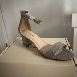 J.Adams Silver Glitter High Heels 