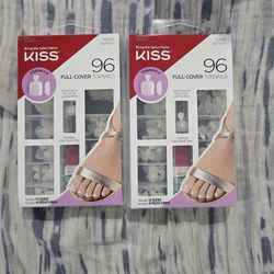Kiss- Full Cover Toe Nails 96 Count 2 Boxes
