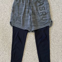 ASRV Mens 2-in-1 Athletic Shorts