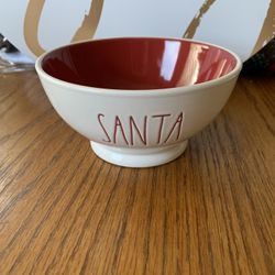 RAE DUNN 6” BOWL SANTA RED