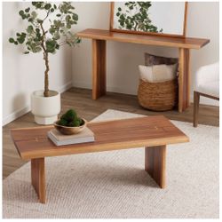 Sansur Rustic Pecan Live Edge Wood Coffee Table