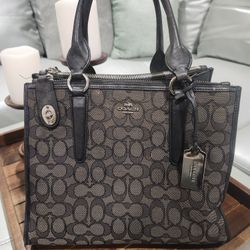 Stunning Coach Black and Gray Signature Tote