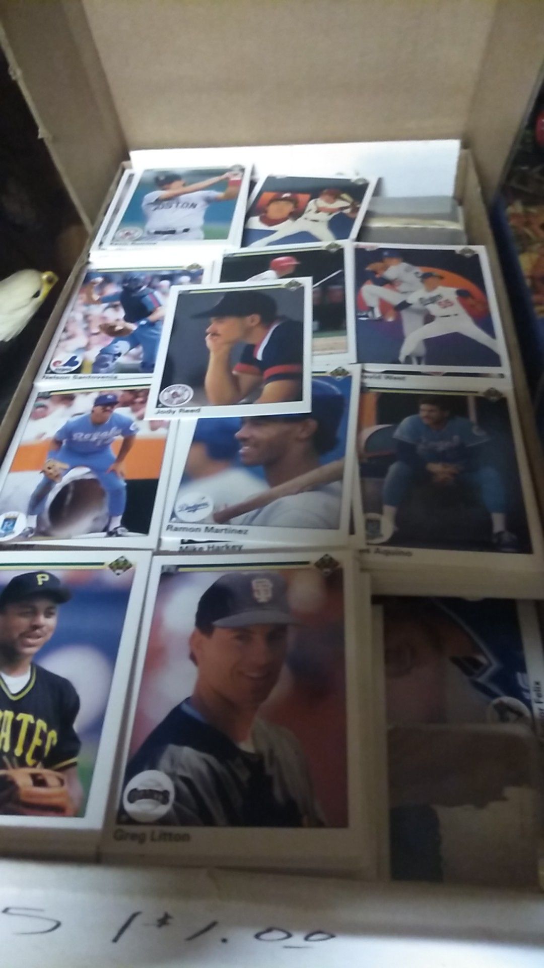 Box full of 1990 upper Deck baseball