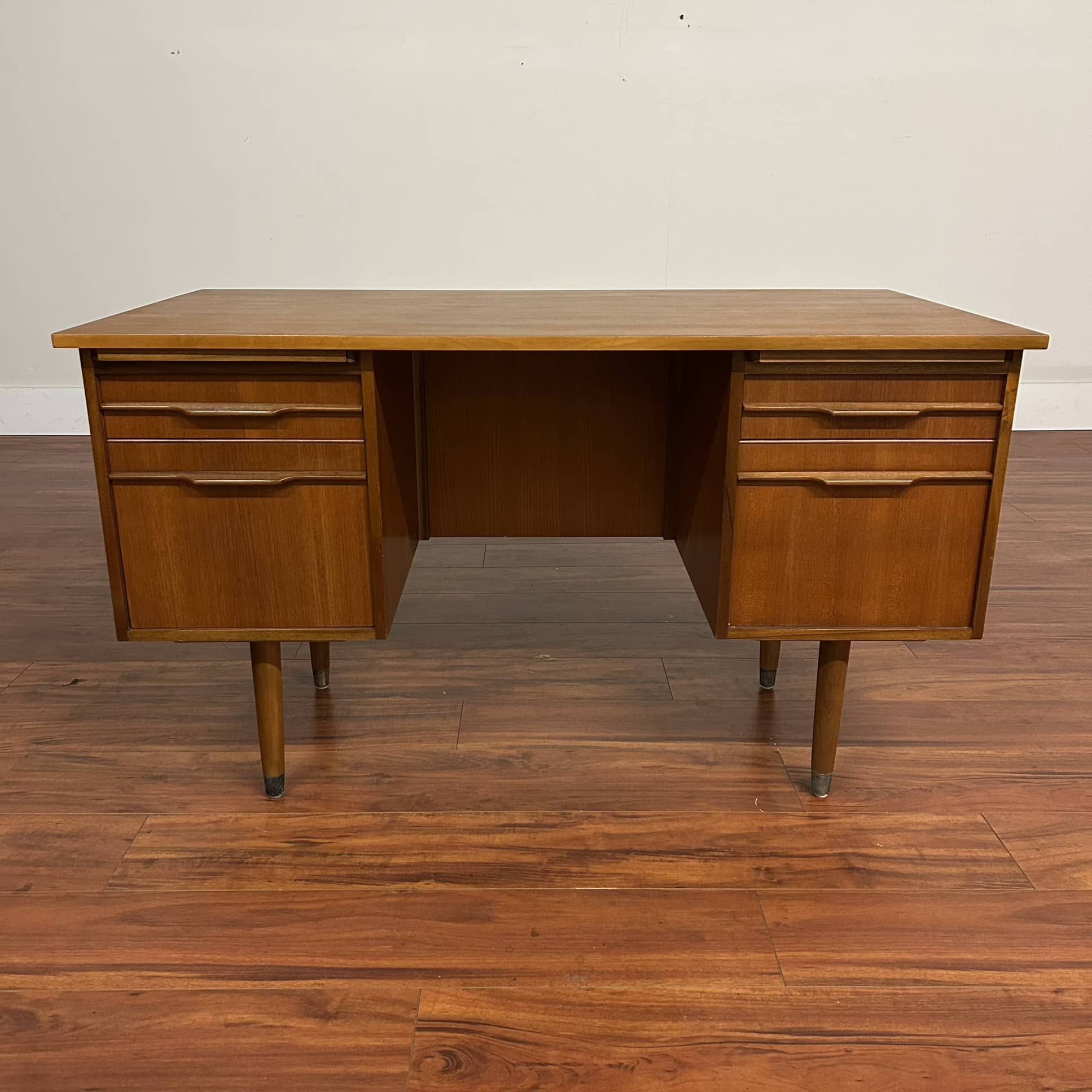 Vintage Mid-Century Teak Writing Desk - Many More Items In Stock!