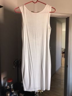 White low plunging back dress