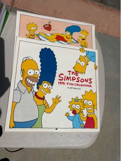 Vintage Simpsons 1991 and 1992 Wall Calendars