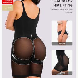 SHAPELLX Women's Shapewear Tummy Control Bodysuit Butt Lifting Body Shaper Mid-Thigh Body Suit