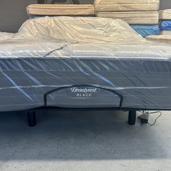 Queen, Beauty Rest Black C Class,, Pillow Top W Adjustable Saatva Base 