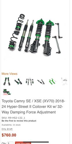 (Open Box) Rev9 R9-HS2-132 Hyper-Street II Coilover Kit For Toyota Camry 2018-24 SE / XSE