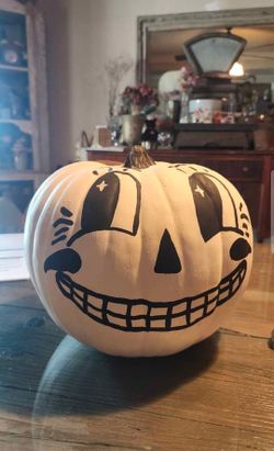 Vintage Style Hand Painted Foam Pumpkin