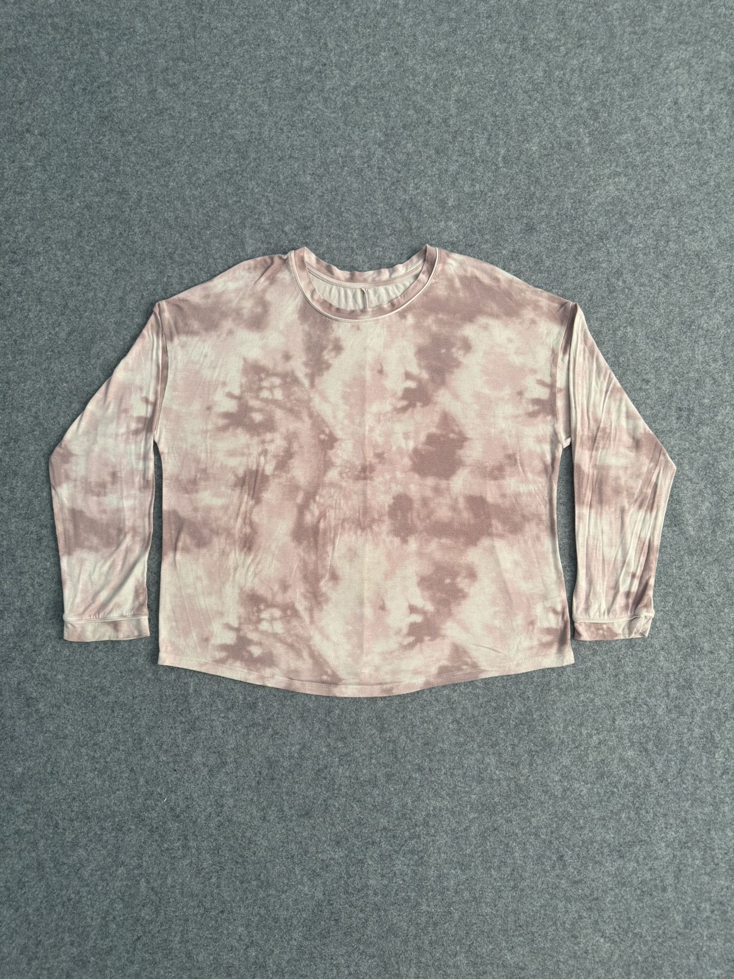 Pink And Beige Tie-Dye Long Sleeve Shirt