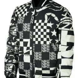 Nike NSW Jacket Chequered Scorpion USA Logo Black AR1632 133 Men's Size XL