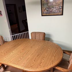Solid Oak Table And Chairs 