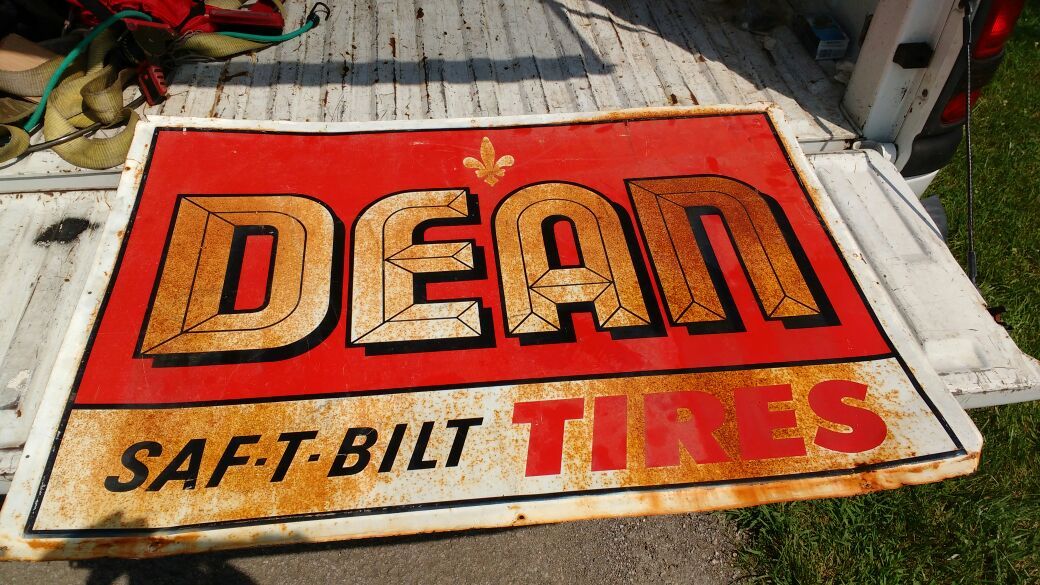 Vintage antique dean tire sign