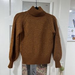 Women’s Burt Orange Turtleneck Sweater Size S