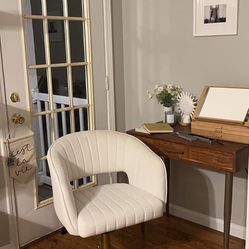 Cream Swivel Desk Chair