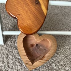Wood Heart Shaped Box, Handcrafted