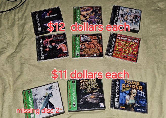 Ps2 Playstation 1 Games $11 $12 Dollars Each