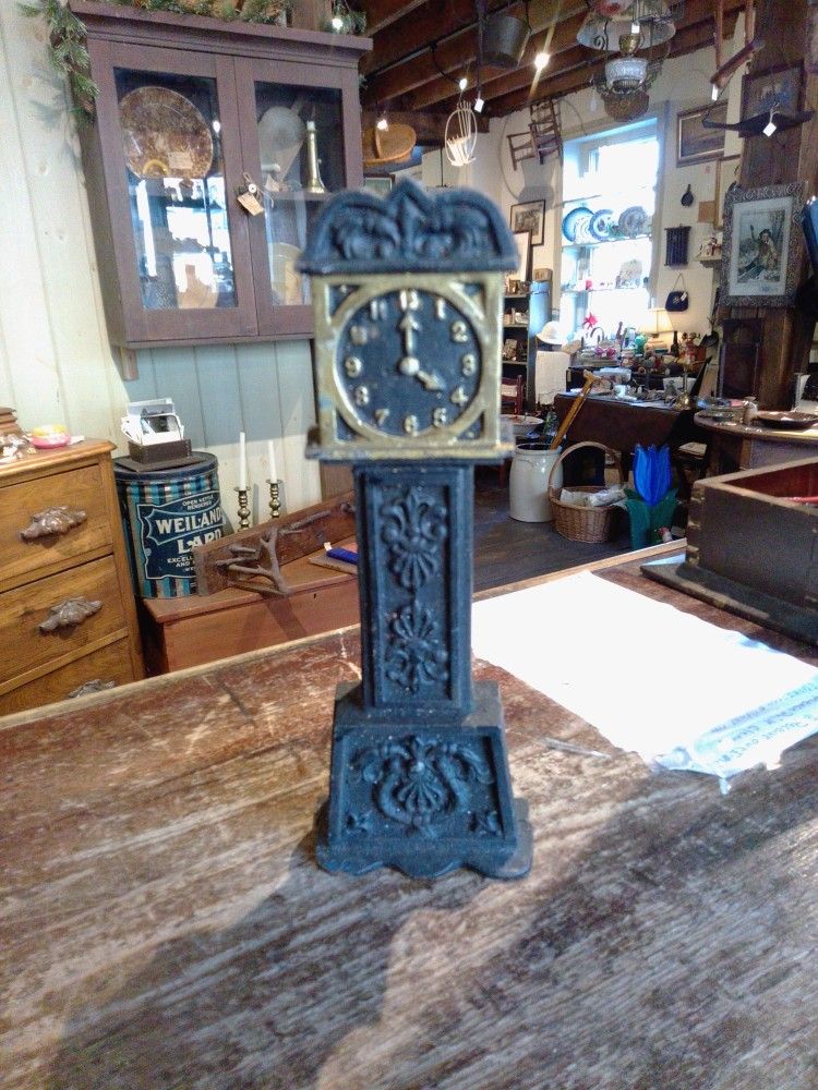 Grandfather Clock Still Bank Cast Iron