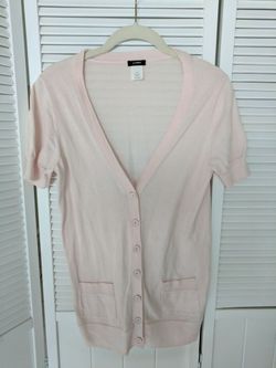 J. Crew pale pink short sleeve cardigan, M