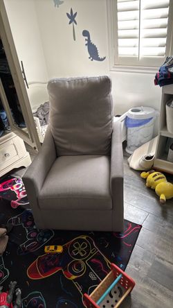 Gray  Nursery Glider Recliner Chair