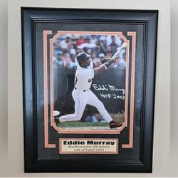Eddie Murray Orioles HOF Autographed Framed Photo COA Inscribed HOF 2003