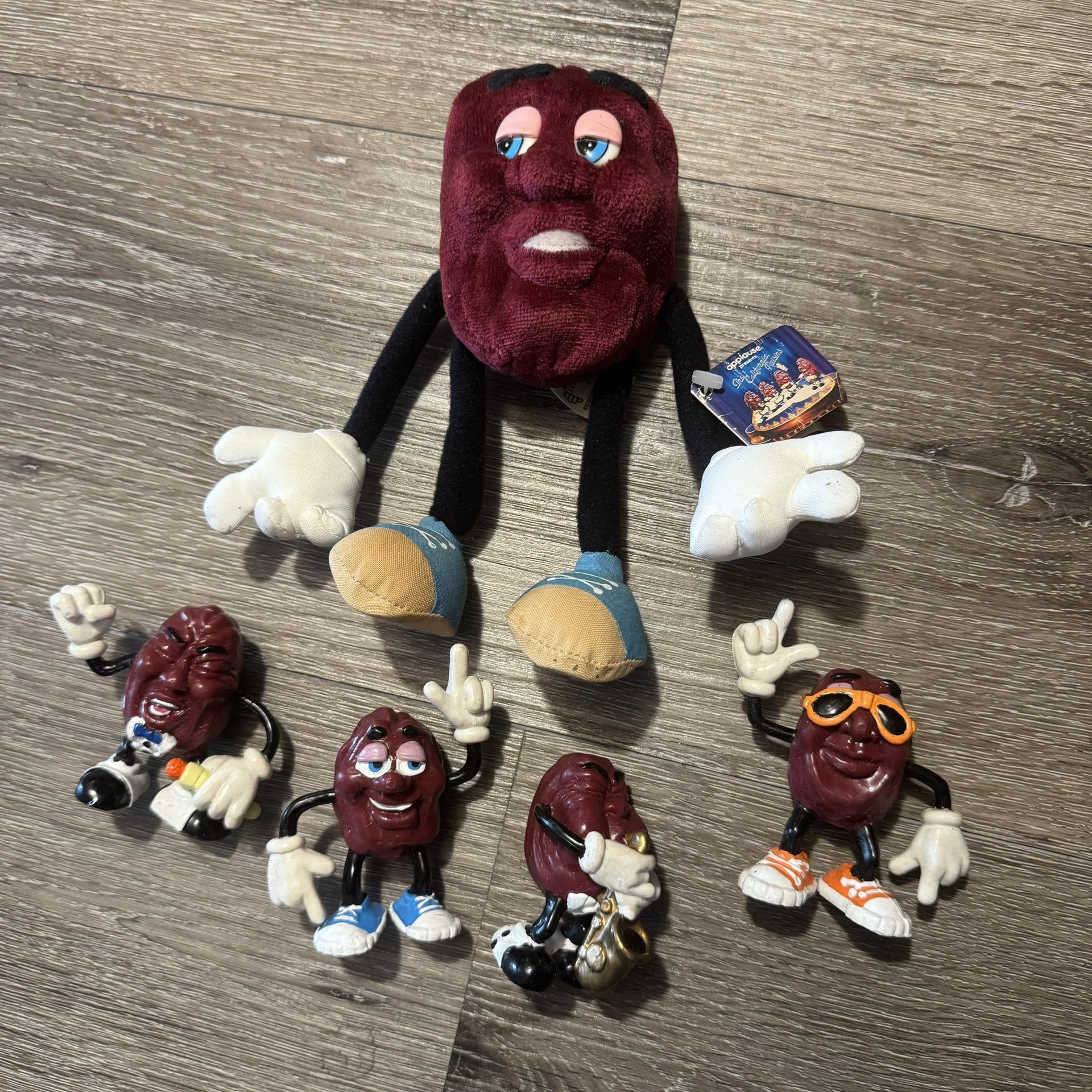 Vintage 1987 The California Raisins Collectible Toys Lot of 5