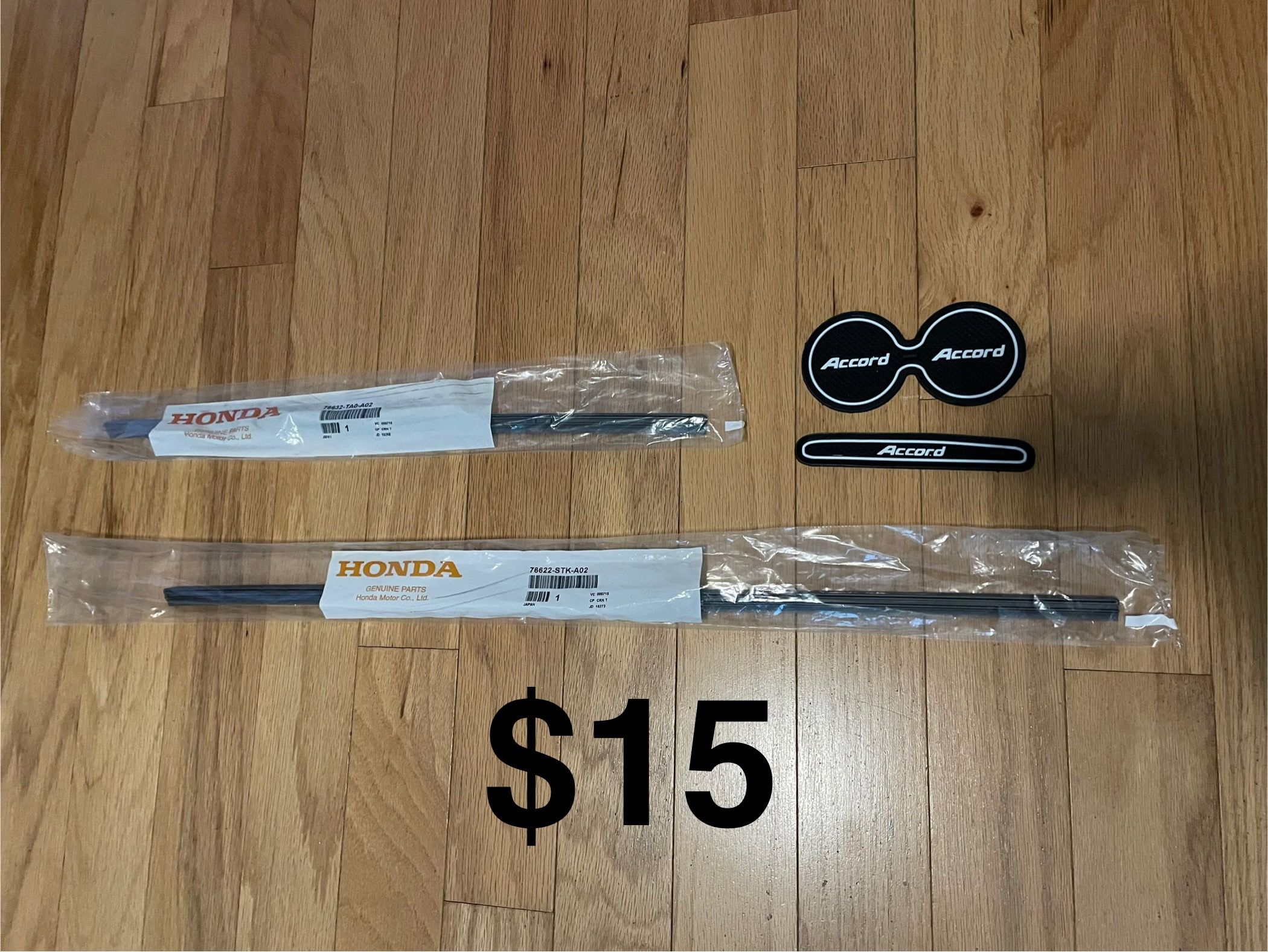 2013 -2018 Honda Accord OEM Windshield Wiper Replacement Plus Accessories. Brand new, sealed. For pickup in Carrollwood. Cash only.